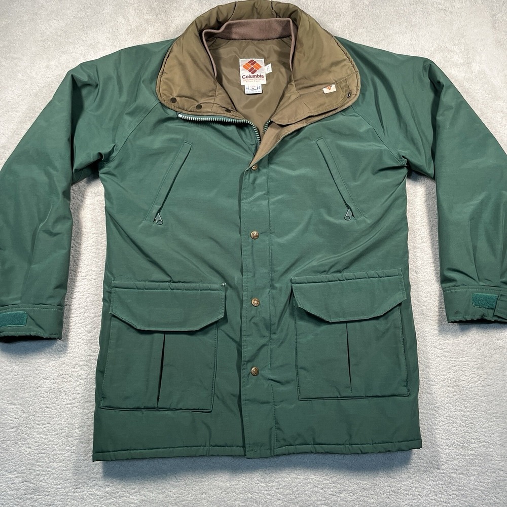 Vintage Columbia Gore Tex Insulated‎ Coat Jacket Green Mens S Made in USA